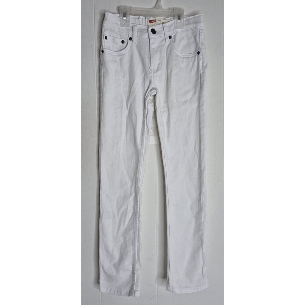 Levi's 510 Skinny Jeans Youth Boys Size 10 Off White 25"×26"